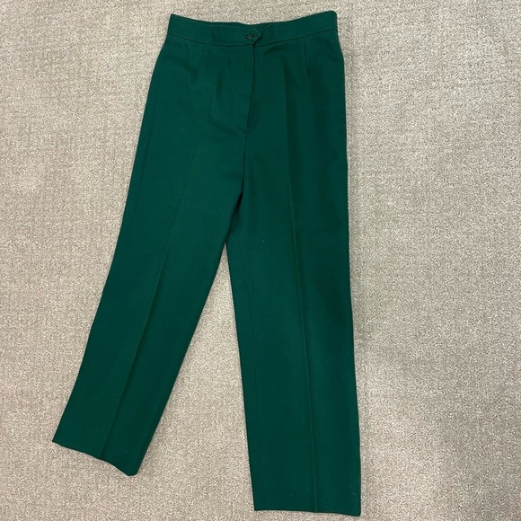 Vintage Wardrobe Maker Green Wool Pleated Pant size 12 Made in USA - Picture 1 of 4